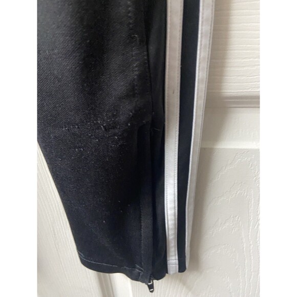 Adidas Sport Running Pants Womens Size S Black White Striped Jogging Pullon - Picture 6 of 7